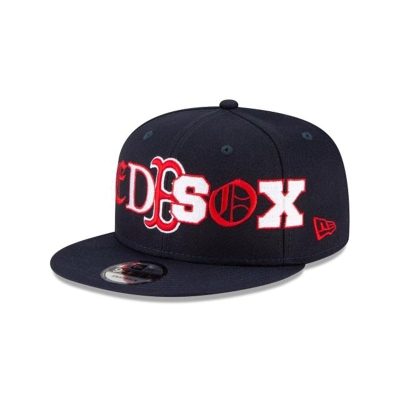 Boston Red Sox Gorra | New Era MLB Mixed Font 9fifty Snapback Cap Mexico - Azules
